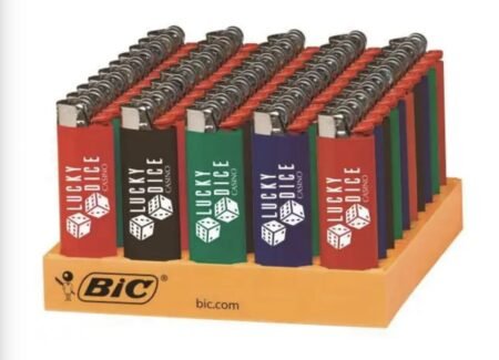 assorted custom bic lighters - dark